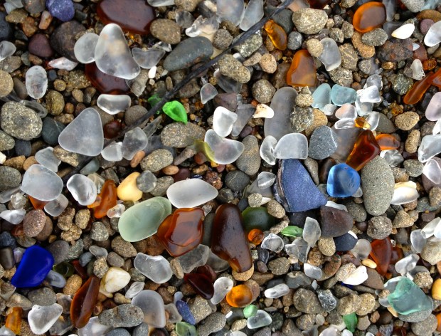 Blue-Sea-Glass-on-the-Beach